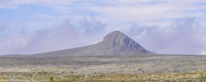 Preview wallpaper plain, valley, stones, mountain, pond, landscape