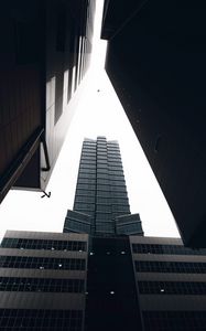 Preview wallpaper plane, buildings, architecture, bottom view