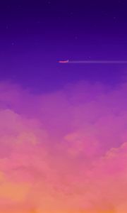 Preview wallpaper plane, clouds, sky, art