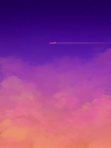 Preview wallpaper plane, clouds, sky, art
