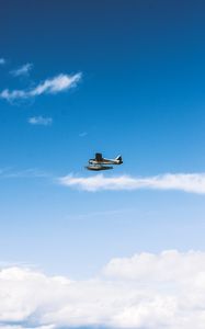 Preview wallpaper plane, flight, height, clouds, sky