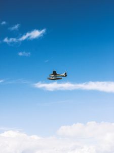 Preview wallpaper plane, flight, height, clouds, sky
