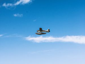 Preview wallpaper plane, flight, height, clouds, sky