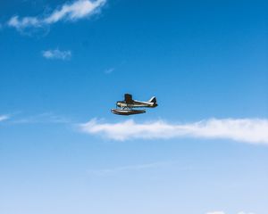 Preview wallpaper plane, flight, height, clouds, sky