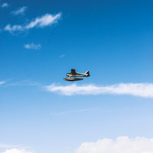 Preview wallpaper plane, flight, height, clouds, sky