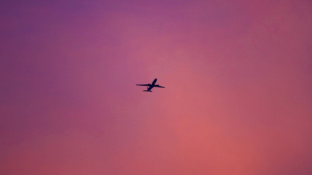 Wallpaper plane, flight, sky, pink