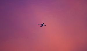 Preview wallpaper plane, flight, sky, pink