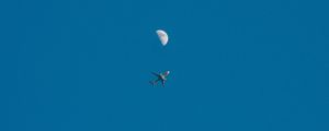 Preview wallpaper plane, moon, sky, flight