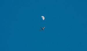 Preview wallpaper plane, moon, sky, flight
