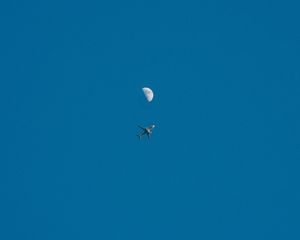 Preview wallpaper plane, moon, sky, flight