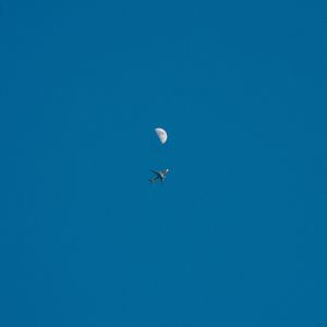 Preview wallpaper plane, moon, sky, flight