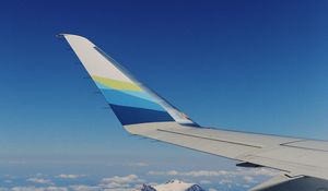 Preview wallpaper plane, mountains, clouds, sky