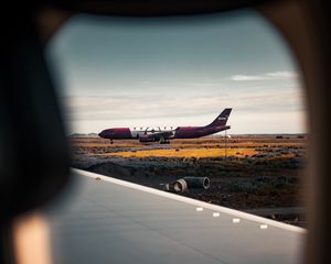 Preview wallpaper plane, porthole, window, airport