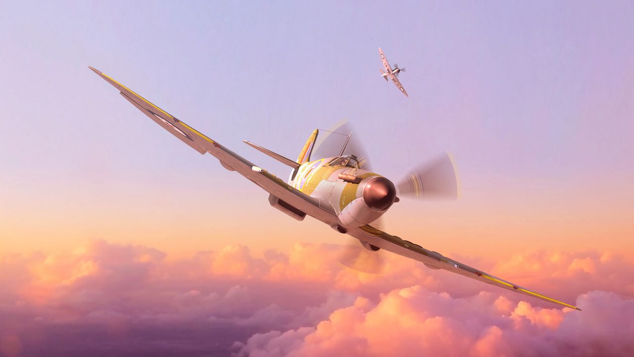 Wallpaper plane, propeller, art, flight, sky, height