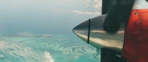 Preview wallpaper plane, propeller, ocean, view, overview
