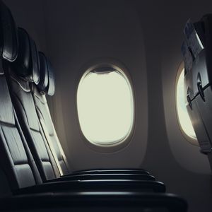 Preview wallpaper plane, seat, porthole, window, light