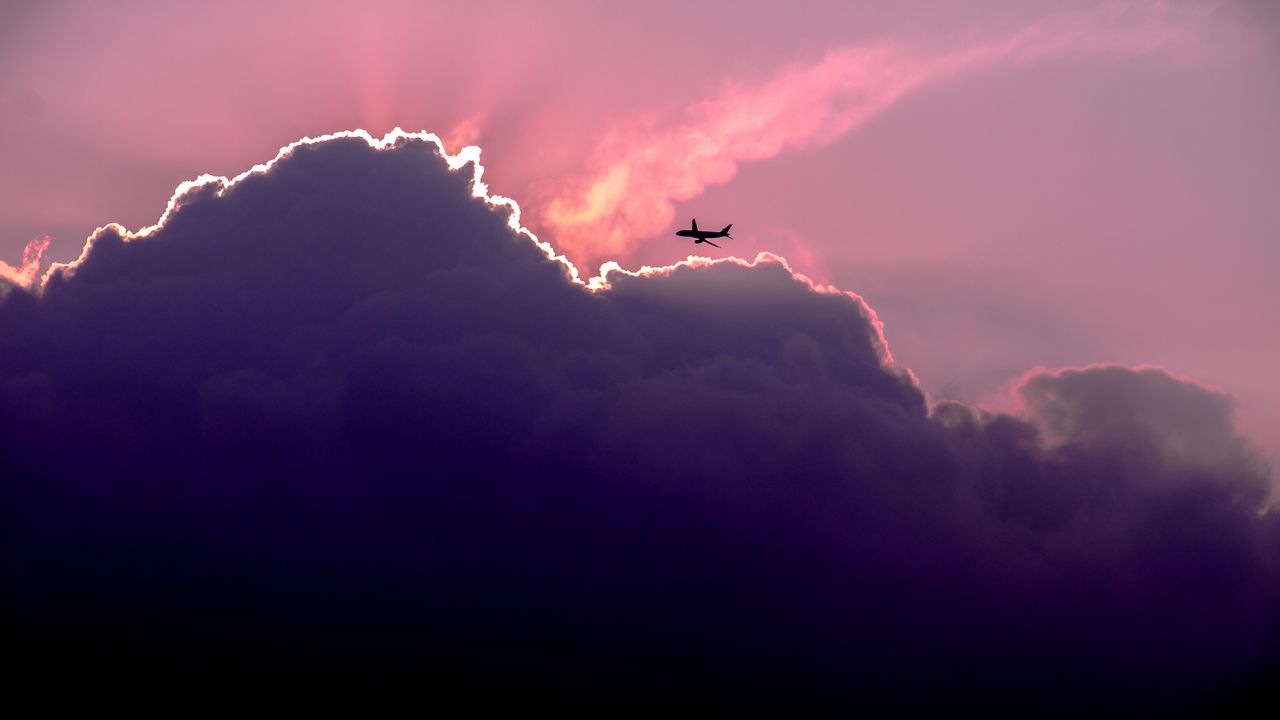 Wallpaper plane, sky, clouds