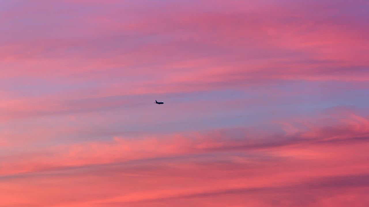 Wallpaper plane, sky, clouds, minimalism, flight hd, picture, image