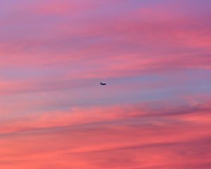 Preview wallpaper plane, sky, clouds, minimalism, flight