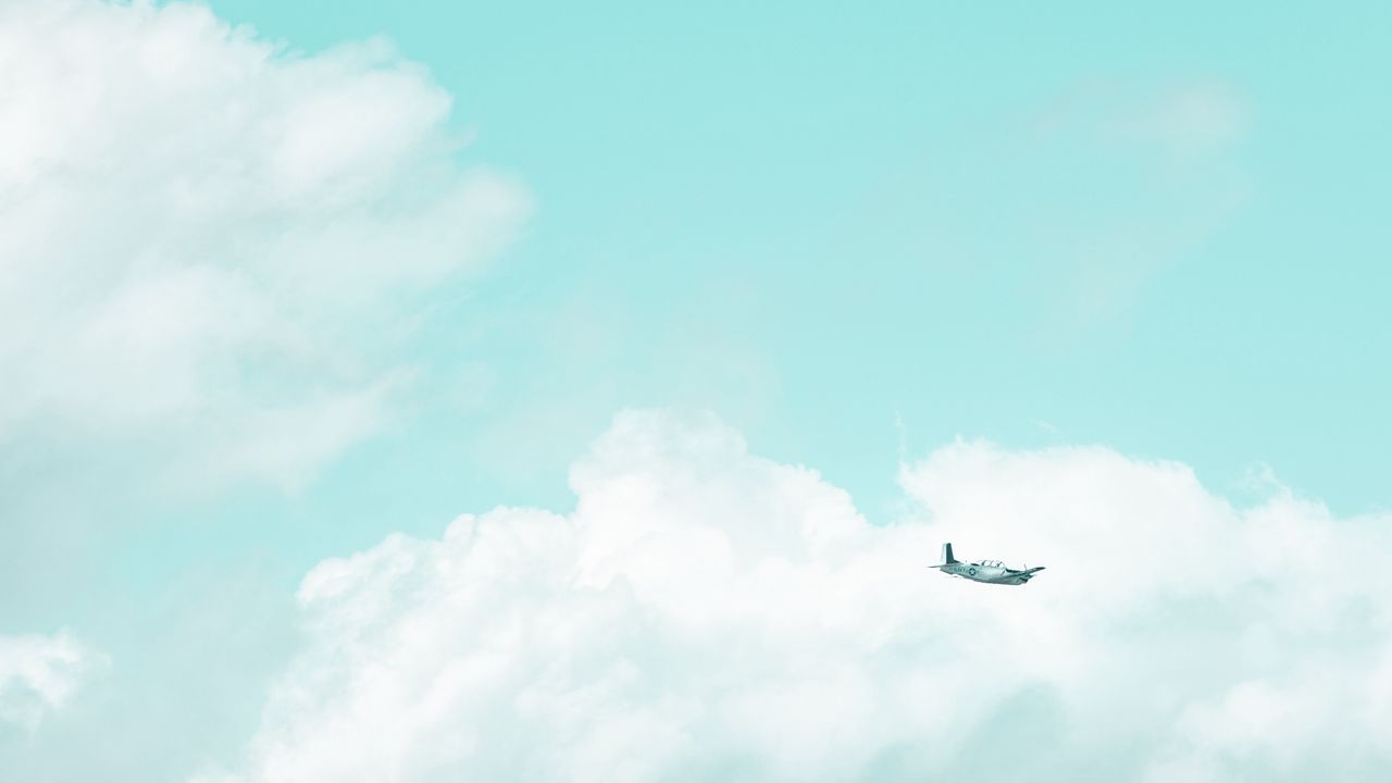 Wallpaper plane, sky, flight, minimalism, clouds