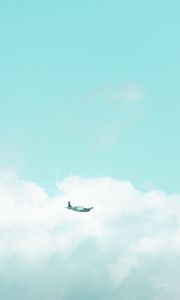 Preview wallpaper plane, sky, flight, minimalism, clouds