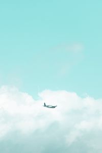 Preview wallpaper plane, sky, flight, minimalism, clouds