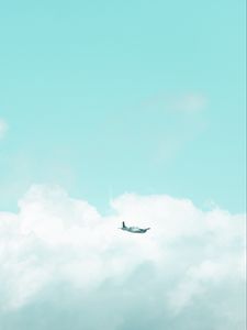 Preview wallpaper plane, sky, flight, minimalism, clouds