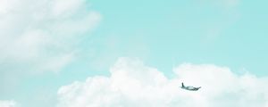 Preview wallpaper plane, sky, flight, minimalism, clouds