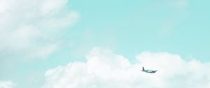 Preview wallpaper plane, sky, flight, minimalism, clouds