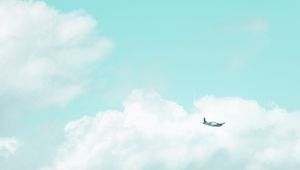 Preview wallpaper plane, sky, flight, minimalism, clouds