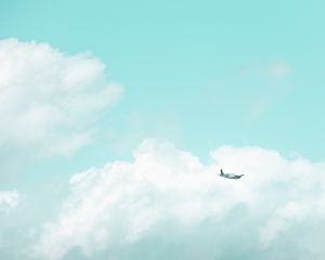 Preview wallpaper plane, sky, flight, minimalism, clouds