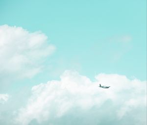 Preview wallpaper plane, sky, flight, minimalism, clouds