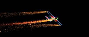 Preview wallpaper plane, sparks, flight, dark