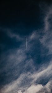 Preview wallpaper plane, trail, sky, clouds, smoke
