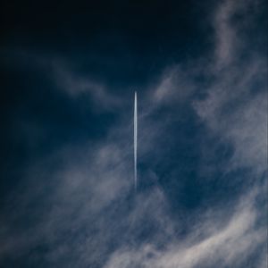 Preview wallpaper plane, trail, sky, clouds, smoke