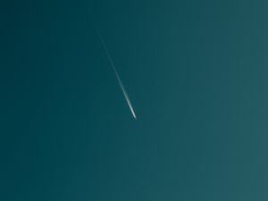 Preview wallpaper plane, trail, sky, minimalism, bottom view