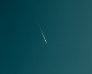 Preview wallpaper plane, trail, sky, minimalism, bottom view