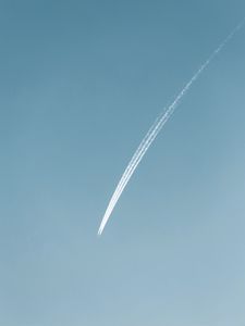 Preview wallpaper plane, trail, sky, minimalism