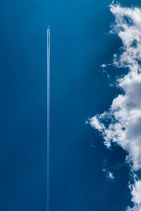 Preview wallpaper plane, trail, sky, clouds, blue
