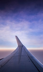 Preview wallpaper plane, wing, clouds, sky