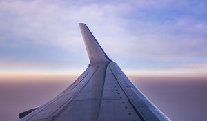 Preview wallpaper plane, wing, clouds, sky
