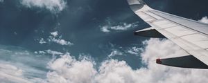 Preview wallpaper plane wing, flight, sky, aerial view