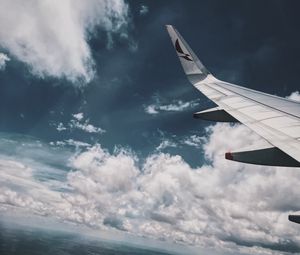 Preview wallpaper plane wing, flight, sky, aerial view