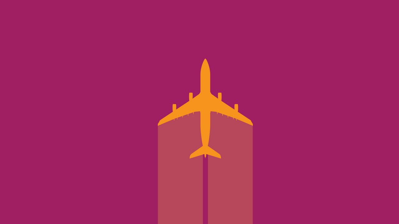 Wallpaper plane, yellow, vector, flight