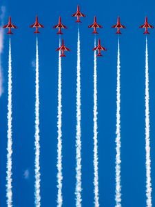 Preview wallpaper planes, flight, smoke, traces, sky