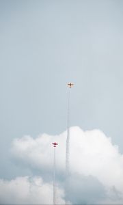 Preview wallpaper planes, trail, sky, clouds, flight