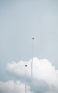 Preview wallpaper planes, trail, sky, clouds, flight