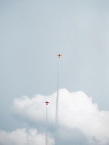 Preview wallpaper planes, trail, sky, clouds, flight