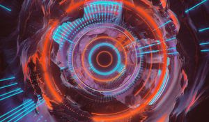 Preview wallpaper planet, art, circles, imagination