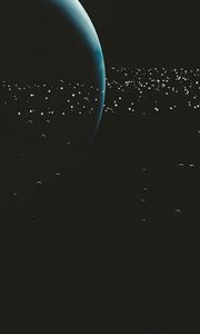 Preview wallpaper planet, asteroids, dark, space, outer space